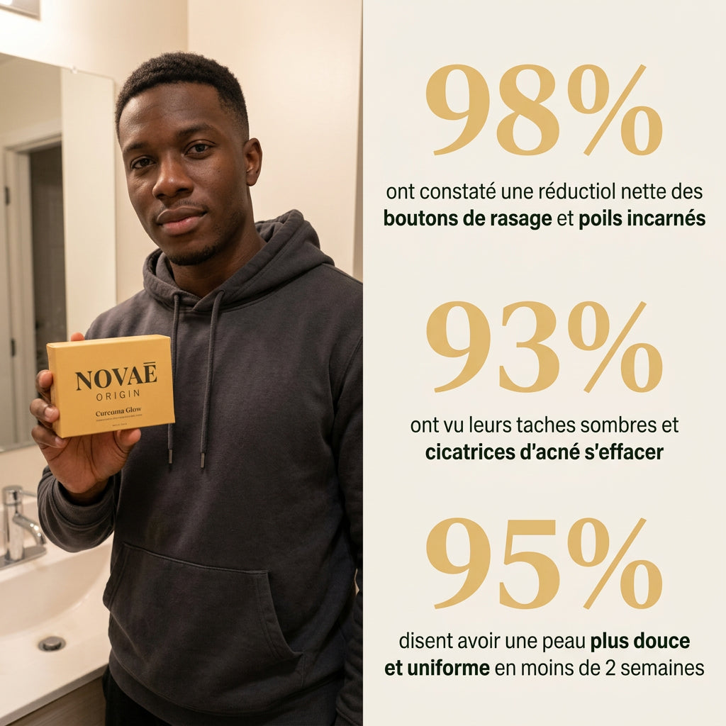 Novae Glow Curcuma — Le savon qui efface les boutons de rasage