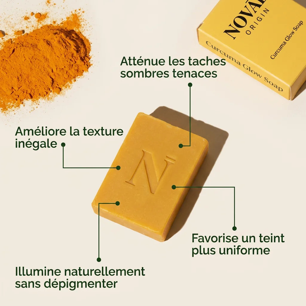 Novae Glow Curcuma — Le savon qui efface les boutons de rasage