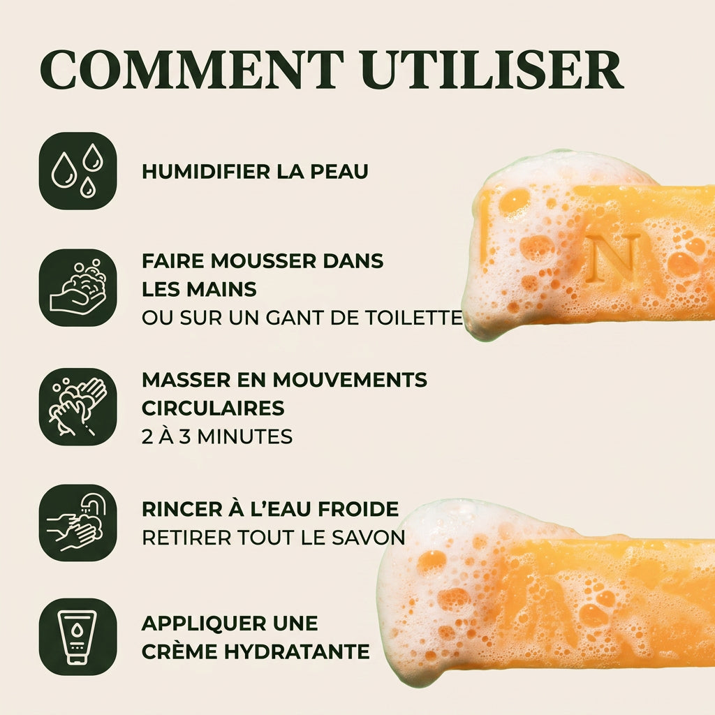 Novae Glow Curcuma — Le savon qui efface les boutons de rasage